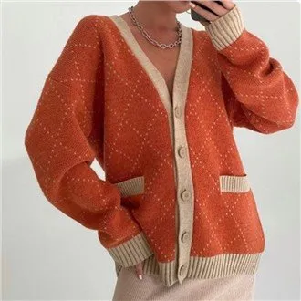 Suéter de malha de bolso de diamante