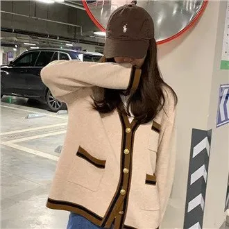 Cardigan de malha multi bolso